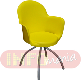Cadeira Gogo com braos epxi cinza amarela